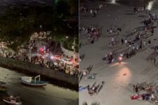 moradores-denunciam-situacao-de-praia-do-litoral-de-sp-com-motos-empinadas,-multidao-e-drogas;-video